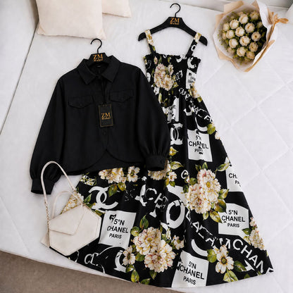 Luxe Bloom Smocked Maxi With Cropped Jacket V2