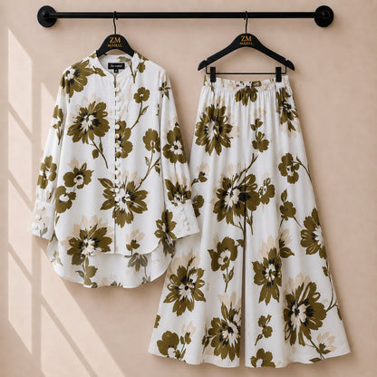 Floral Bloom Shirt & Palazzo Co-Ord Set