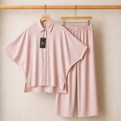 Mahal Luxe Batwing Shirt & Wide-Leg Co-Ord Set