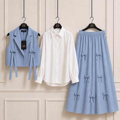 Bow Detail Skirt Set