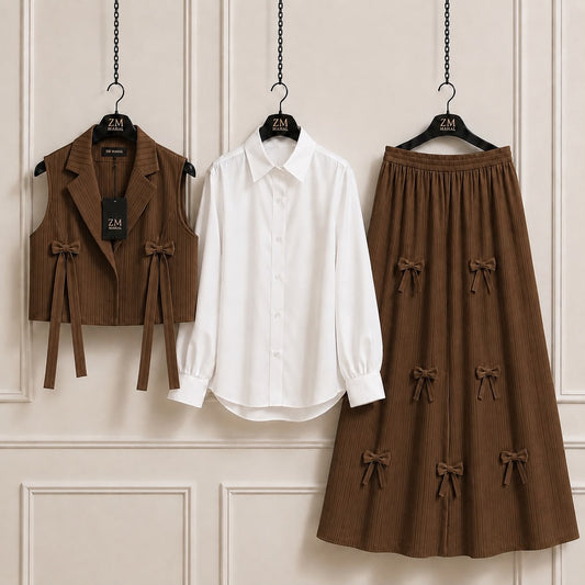 Bow Detail Skirt Set
