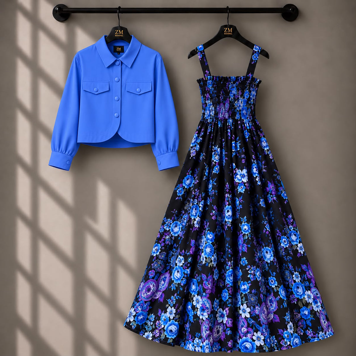 Mireya Turkish Smocked Maxi & Cropped Jacket Set | ZM-004