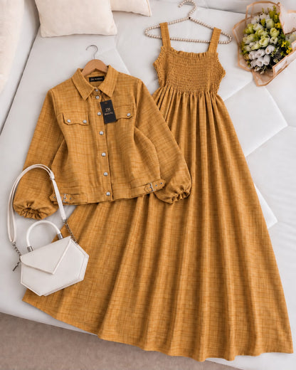 Modest Chic Button Jacket Maxi | ZM-007
