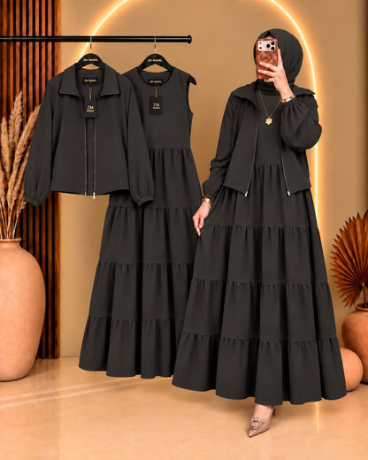 Elif Turkish Tiered Maxi & Jacket Set | ZM-036