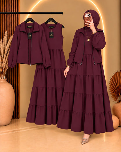 Elif Turkish Tiered Maxi & Jacket Set | ZM-036