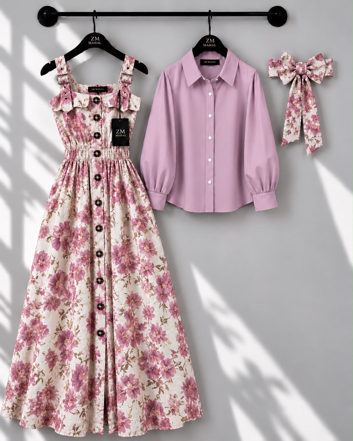Lush Aura Turkish Maxi 2-piece front-open Turkish fabric maxi dress - Mauve | KaprayOfficial