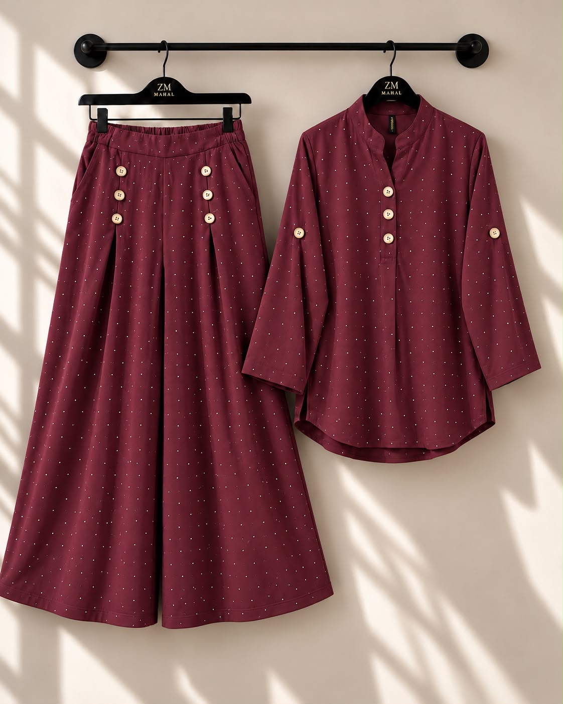 Turkish Glitter Button Co-Ord Set ZM-043