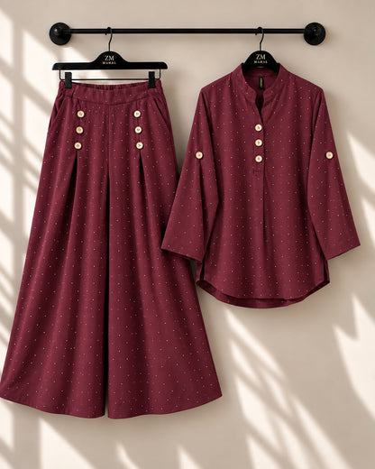 Turkish Glitter Button Co-Ord Set ZM-043