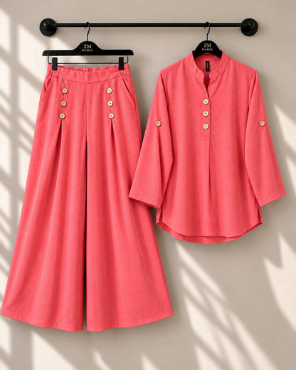 Turkish Glitter Button Co-Ord Set ZM-043