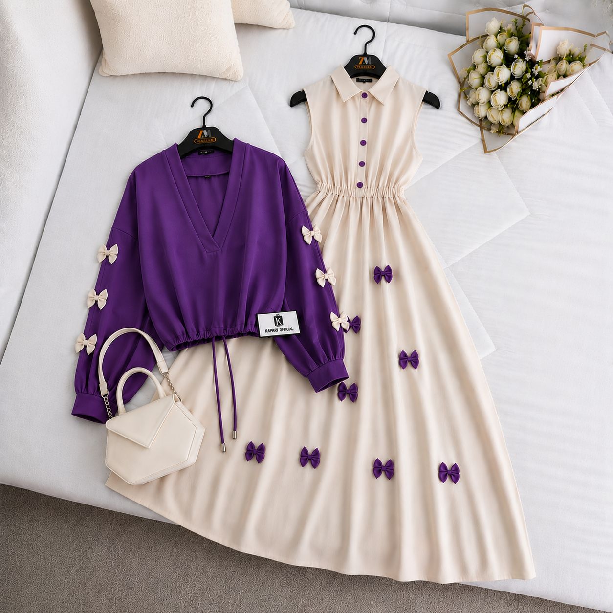 Wine Bow Classic Embellished Maxi