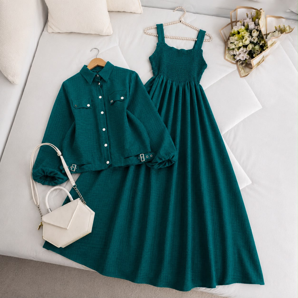 Modest Chic Button Jacket Maxi