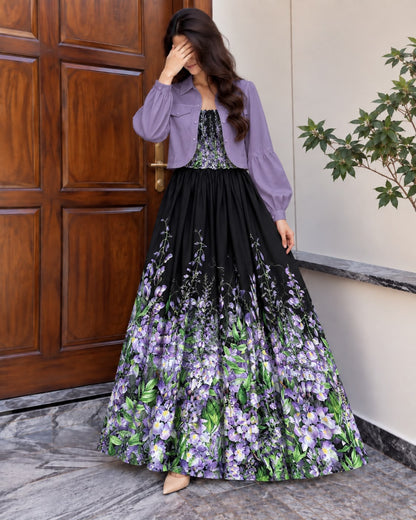 Mireya Turkish Smocked Maxi & Cropped Jacket Set | ZM-004