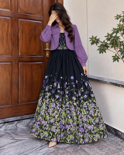 Mireya Turkish Smocked Maxi & Cropped Jacket Set | ZM-004