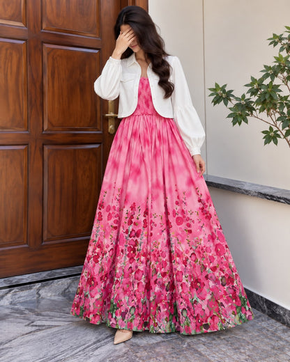 Mireya Turkish Smocked Maxi & Cropped Jacket Set | ZM-004