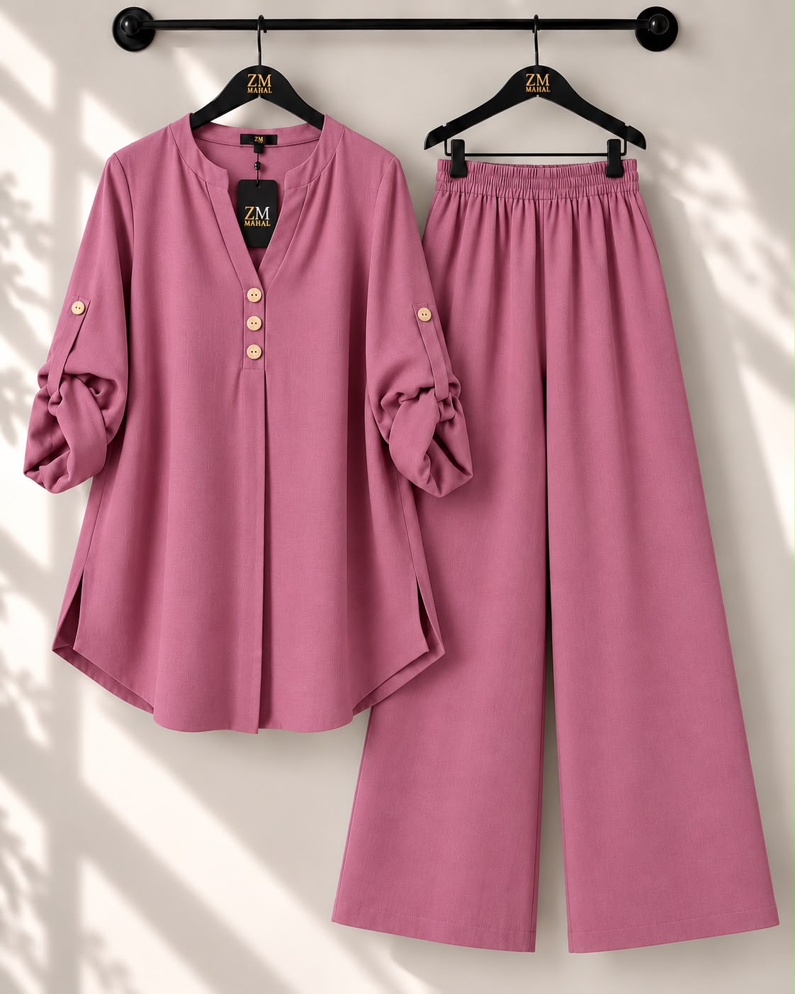 Solid Elara Co-Ord Set - Camel, L | KaprayOfficial