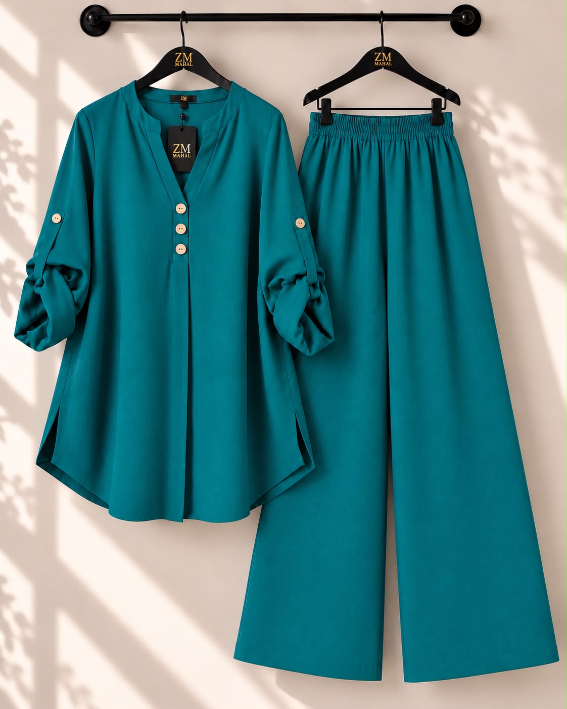 Solid Elara Co-Ord Set - T-Pink, S | KaprayOfficial