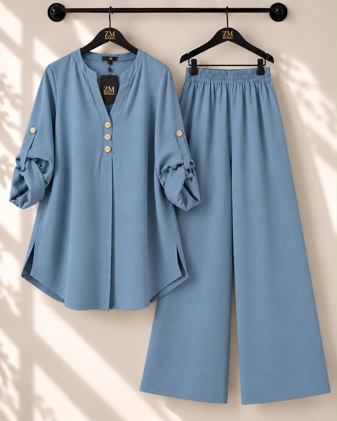 Solid Elara Co-Ord Set - T-Pink, L | KaprayOfficial