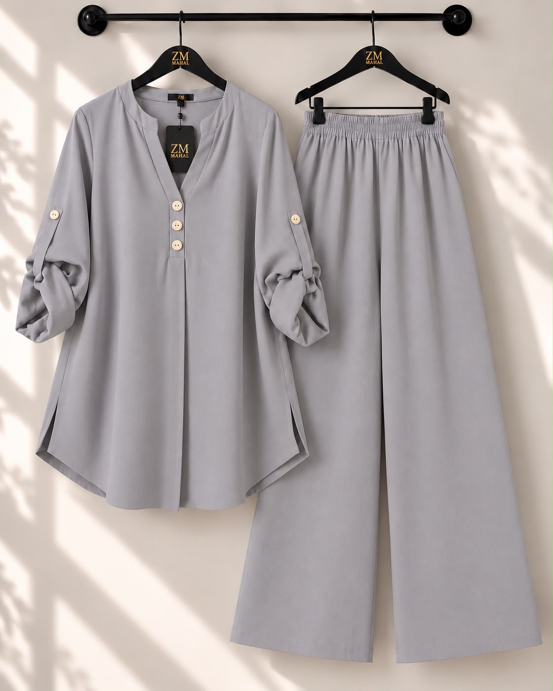 Solid Elara Co-Ord Set - Black, M | KaprayOfficial