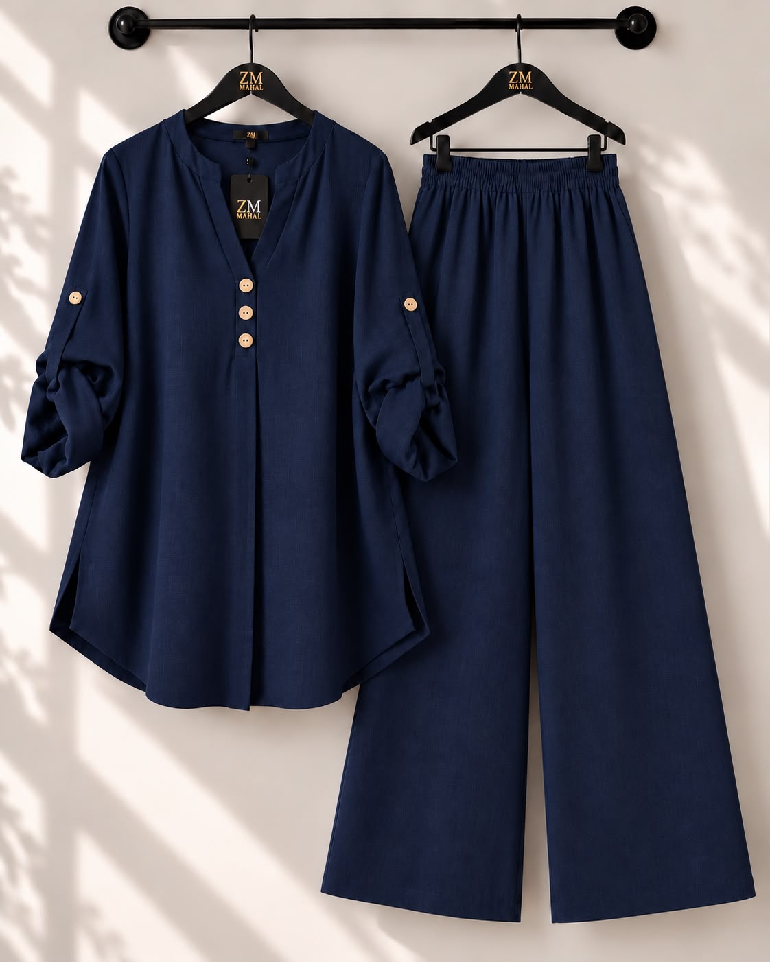 Solid Elara Co-Ord Set - Black, L | KaprayOfficial