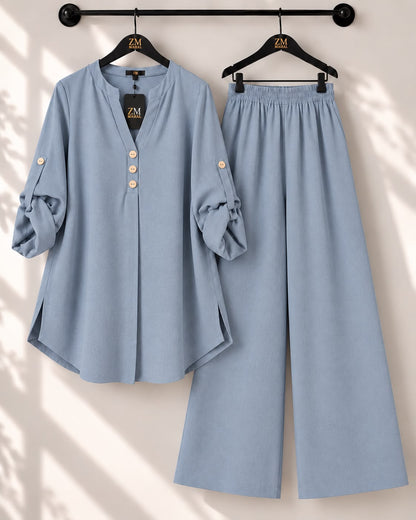 Solid Elara Co-Ord Set - Maroon, L | KaprayOfficial