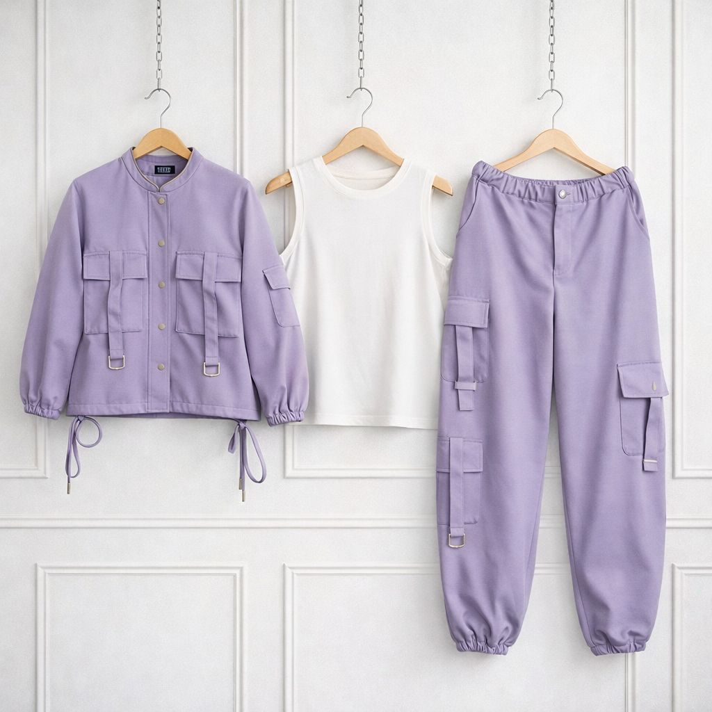 Women’s Cargo Jacket & Wide-Leg Pants Co-ord Set K-1