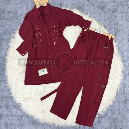 Cargo Trouser Co-ord Set with Chain & Pocket | KO-15