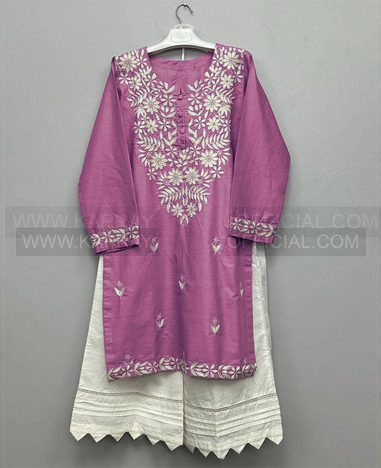 Palazzo Embroidery 2-Piece Suit