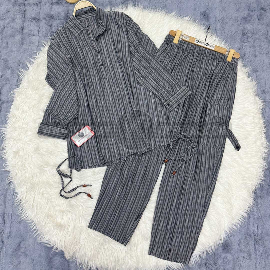 Striped Two-Piece Cord Set | KO-6