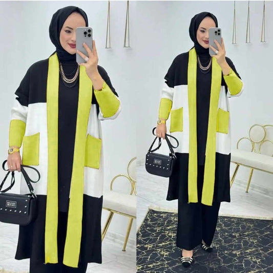 Turkish Patch-Work Gown Style 3-Pcs Winter Co-Ord Set. WWTS-11